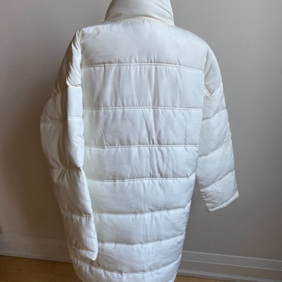 THREAD & Supply BNWT Women White Puffy Jacket Small Full Zip Water Resistant - Picture 5 of 8